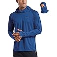 baleaf Men's Sun Protection Hoodie Shirt UPF 50+ Long Sleeve UV SPF T-Shirts with Mask Rash Guard Fishing Lightweight