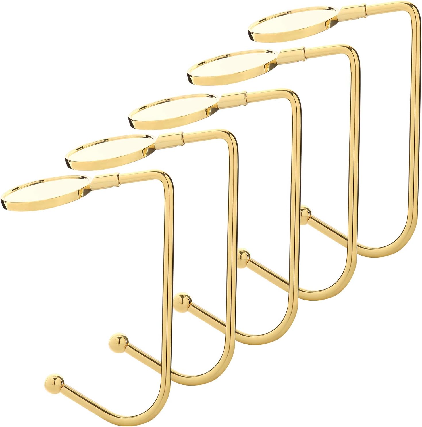 Stockings & Holders - Sunshane 5 Pieces Christmas Stocking Holders Mantel Hooks Hanger Christmas Safety Hang Grip Stockings Clip for Christmas Party Decoration, Gold
