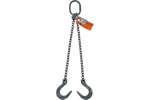 Advantage Rigging - Chain Sling - 5/16" x 5' Double Leg with Foundry Hook - Grade 80