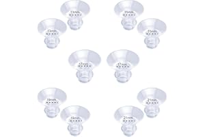 FRUSSONIA 10PCS Flange Inserts 13/15/17/19/21mm for 24mm Flange/Shield of Most Pumps,Compatible with Momcozy/Medela/Elvie/Spectra/TSRETE/Willow/NCVI/kmaier Breast Pumps,Reduce 24mm Tunnel Down to Correct Size