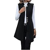 GORGLITTER Women's Sleeveless Long Blazer Vest Open Front Elegant Business Work Cardigan Jacket Coat Fall Trendy 2025