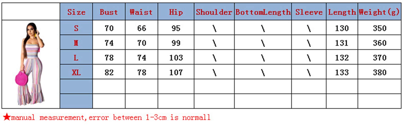 ECHOINE Women Bell Bottom Playsuit Jumpsuit, Spaghetti Strap Cold Shoulder Empire Waist Flare Pants Rompers Jumpsuits 2XL Pink