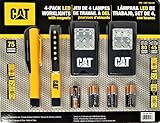 CAT 4-pack LED Worklights with Magnets, and Includes 12 Duracell AAA Alkaline Batteries