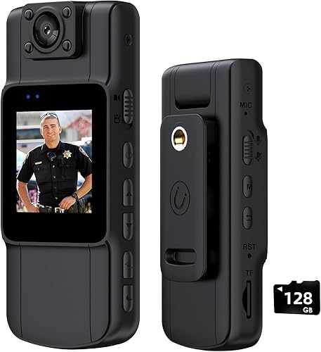 128GB Body Camera with Audio and Video Recording 1080P Body Cam