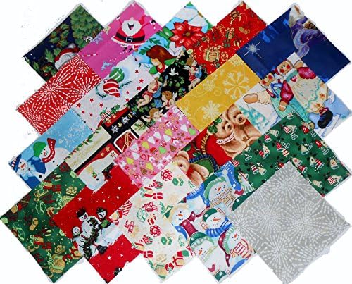 20 10" Layer Cake Christmas Medley Quilt Fabric Squares- 20 Different - 1 of Each