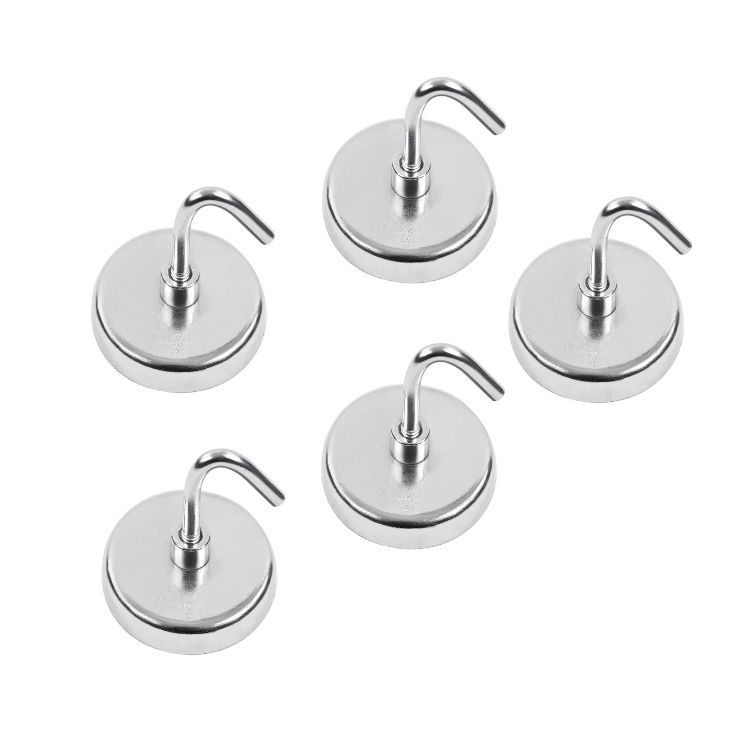 S&R 5pcs Magnetic Hook Set, 35mm, Strong Magnet for Kitchen, Office, Bathroom, Garage, Refrigerator, Tools.