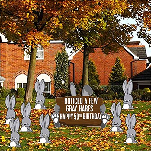 Birthday Yard Cards â€“Noticed A Few Gray Hares Happy 50th Birthday