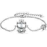 HKPATOP Frog Bracelet 925 Sterling Silver Frog Jewellery Charm Bracelet Jewelry Gifts for Women