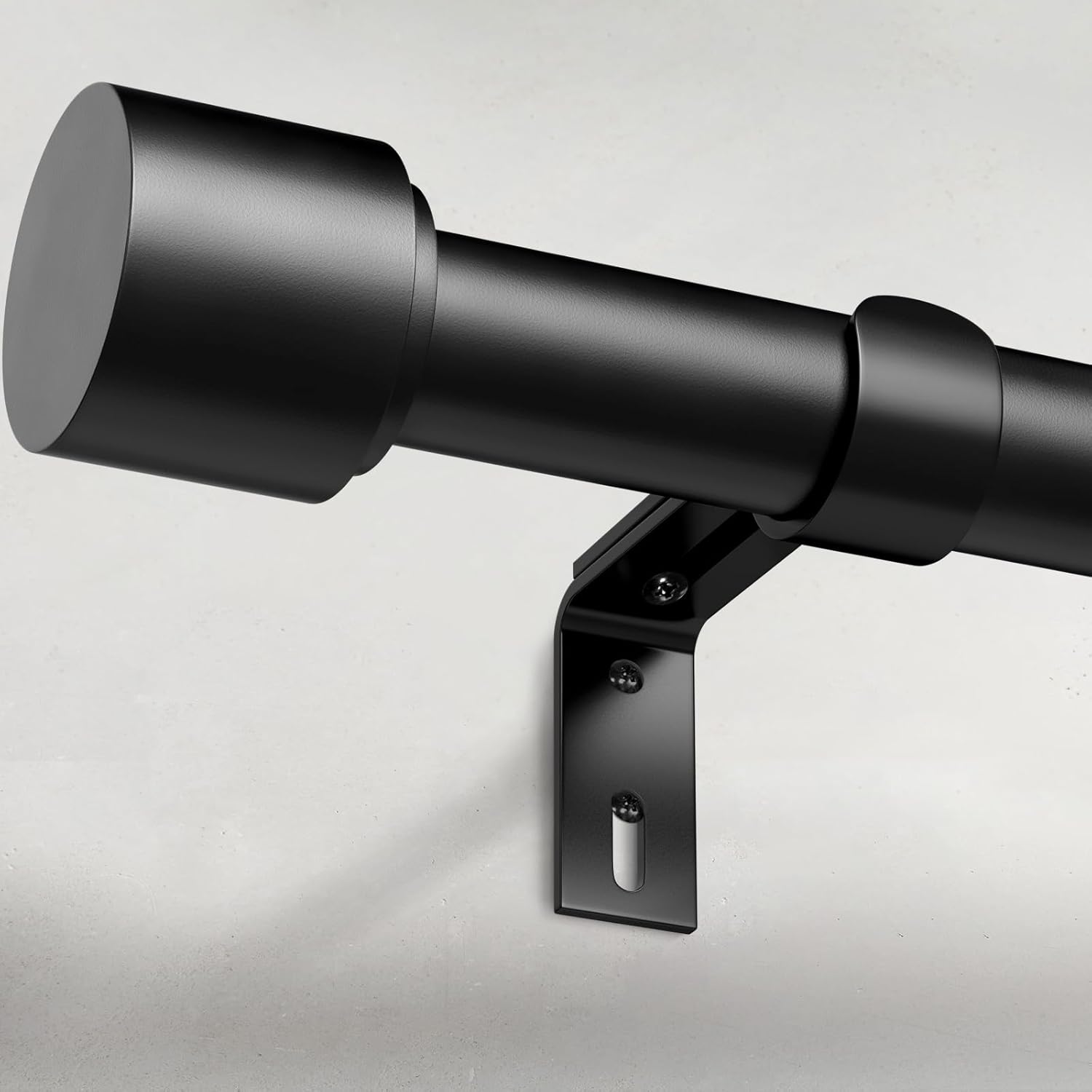 Window Treatment Hardware - GEEBOBO Black Curtain Rods for Windows 66 to 120 Inch, 1 Inch Adjustable Heavy Duty Easy Install Curtain Rods Set for Outdoor, Patio, Farmhouse, Bedroom, Living Room (Black, Window Size 30