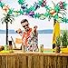 Maxdot 4 Pieces 9 Feet Long Tropical Multicolored Paper Tissue Garland Flower Banner for Luau Hawaiian Party Supplies