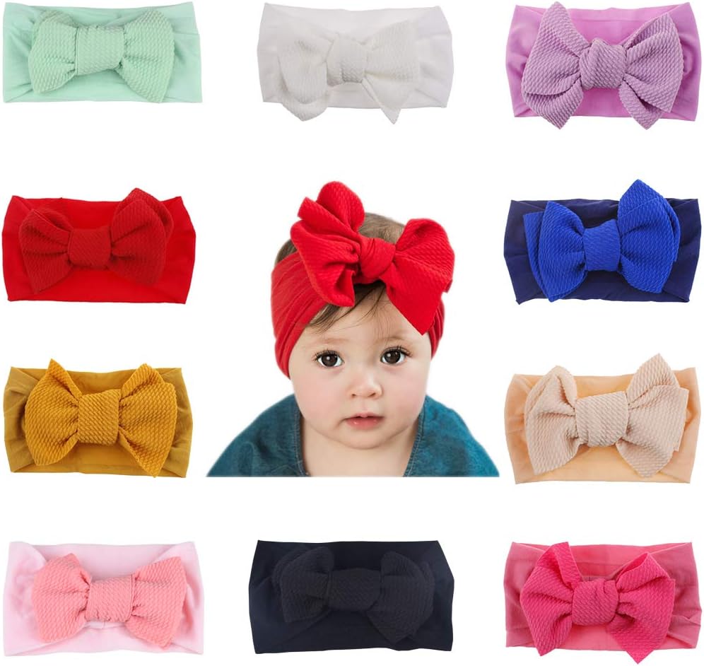Baby Girl Headbands Newborn Infant Toddler Nylon Knotted Hairbands Bows Elastic Stretchy Soft Hair Band