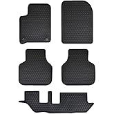 Megiteller Car Floor Mats Custom Fit for Dodge Journey 2012 2013 2014 2015 2016 2017 2018 2019 2020（3 Row Set ） Odorless Washable Heavy Duty Rubber (All Weather) Floor Liners Black