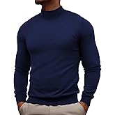 PJ PAUL JONES Mens Mock Turtleneck Sweater Long Sleeve Casual Pullover Sweater Slim Fit Basic Knit Tee