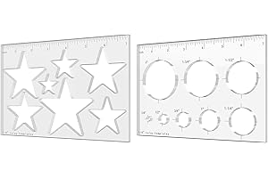 ACCZIO Pack of 2 Router Jig Template,Butterfly Inlay Templates Decorative Router and Decorative Templates for Woodworking (Circle Star 2 Piece)