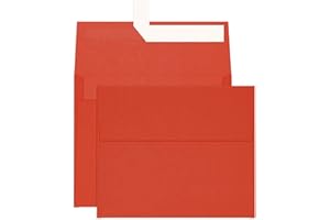 Red A2 Envelopes Self Seal 100 Pack, 120 GSM Printable Goefun 4.375 x 5.75 Invitation Envelopes for 4.25 x 5.5 Cards, Photos,