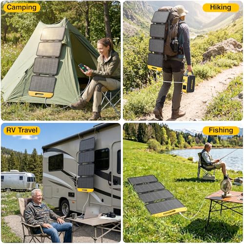 VTOMAN VS40 Portable Solar Panel 40W 13.9V, 25% High Efficiency Foldable | Solar Panel /IP67 Waterproof,Type-C USB-A Connectors,PD30W ,Light Weight for Phone,Power banks,Flashlights