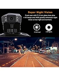 denicer Car Dash Cam Cámara de visión nocturna por infrarrojos 1080P Cámara 140 Pantalla gran angular de 2 ”con monitor de estacionamiento, WDR, G Sensor, grabación en bucle. Grabación única