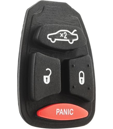 KeylessOption Keyless Entry Remote Key Fob Shell Outer Case Rubber Button Pad Re