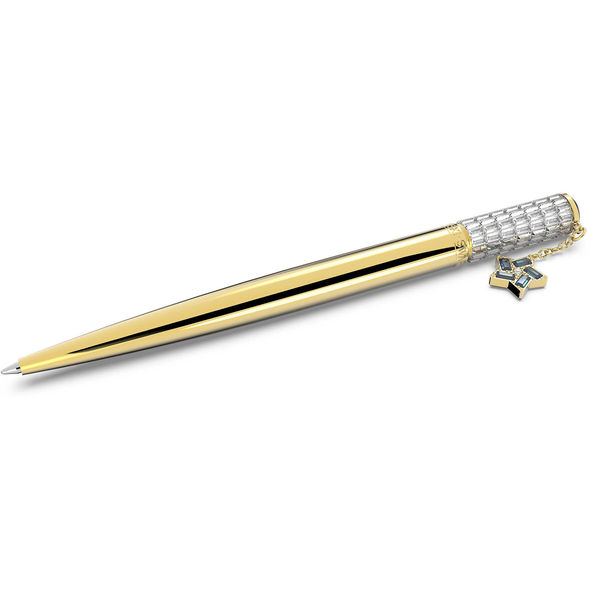 Swarovski Celebration Ballpoint Pen, Gold Tone Casing with White Flatback Crystals from the Lucent Collection