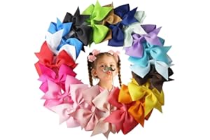 20Pcs Colorful 2.7" Hair Bows Alligator Clips Ribbon Big Bows Clips For Girls Toddlers Kids Children, Hair Accessories