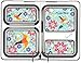 PlanetBox LAUNCH Eco-Friendly Stainless Steel Bento Lunch Box with 3 Compartments for Adults and Kids - Purple Carry Bag with Flora Fun Magnets