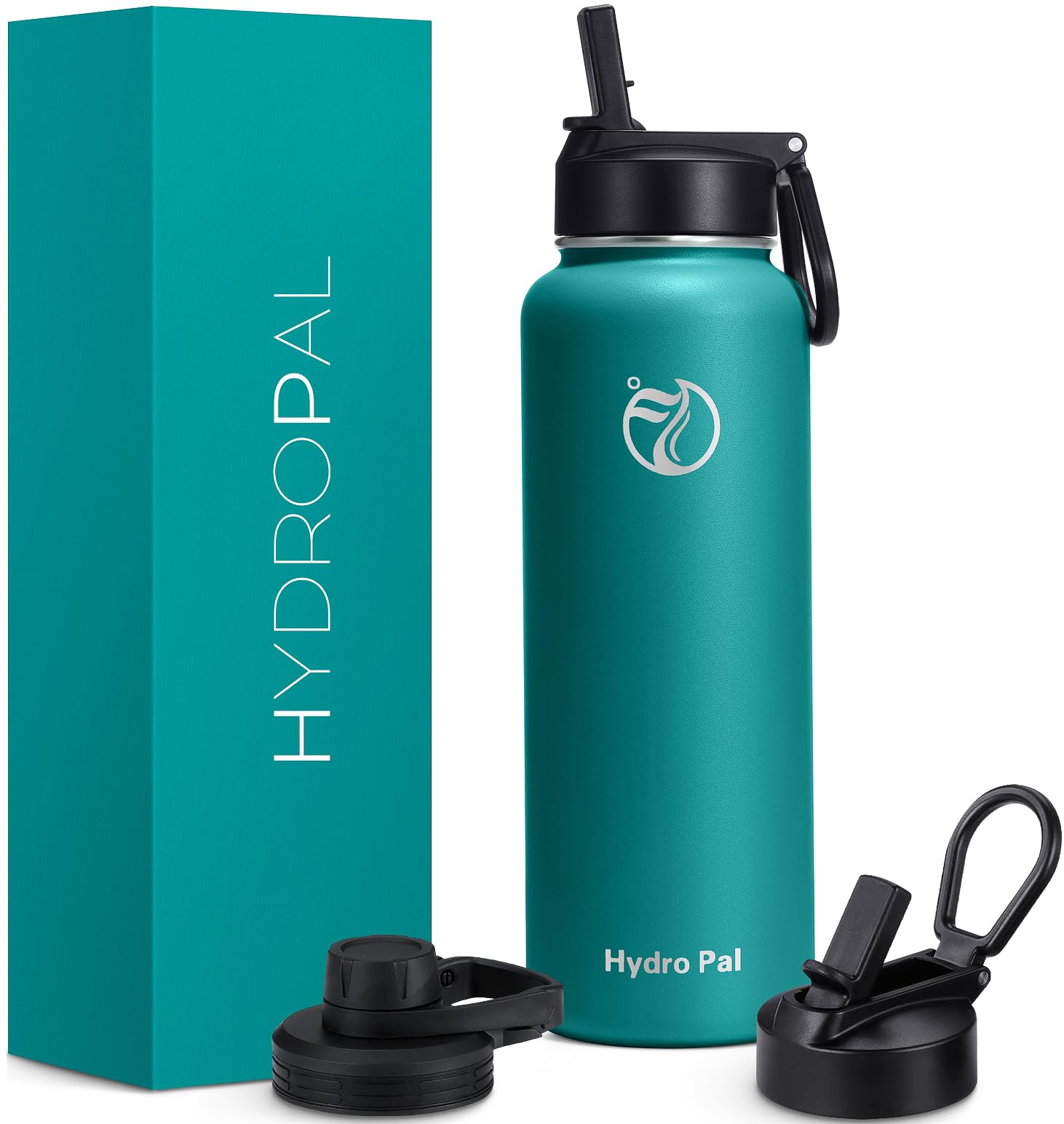 HydroPal Vacuum Insulated Stainless Steel Water Bottle, 1.9L/1.2L/1L/750ml/500ml- 2 Lids (Straw Lid and Spout Lid), 2 Straws Water Bottle for 12 Hours Hot & 24 Hours Cold, Great for Work, Travel — image 1