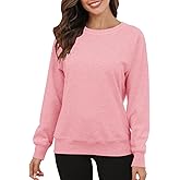Smile Fish Women's Crewneck Long Raglan Sleeve Sweatshirt Loose Fit Relaxed Pullover Fleece Lined Casual Warm Tops