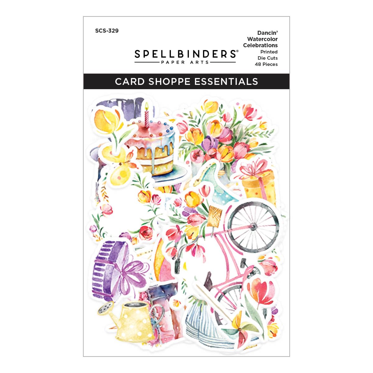 Spellbinders Celebrations Printed Die Cuts from The Dancin' Watercolor Collection, Multi, ONE
