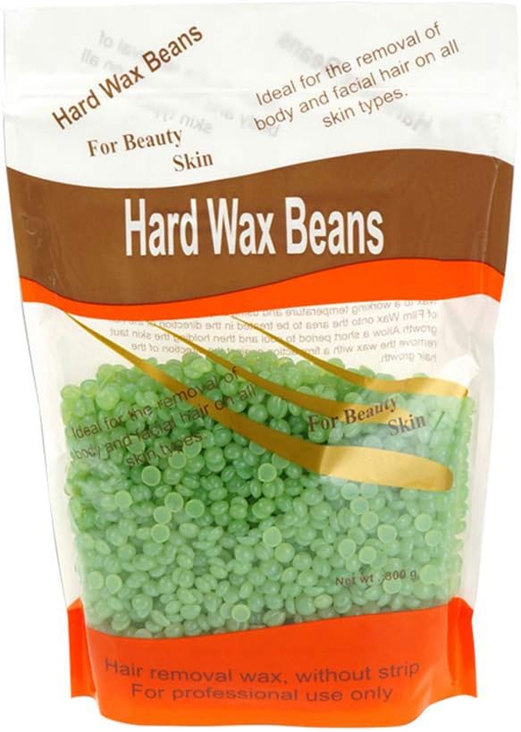 Hard Wax Beans, Natural Full-Body Hair Removal Wax Bean Professional Solid Pearl Wax for Women and Men Stripless for Arms, Legs, Face, Armpit, Some Sensitive Areas,Bikini Area (Wax-Greentea)