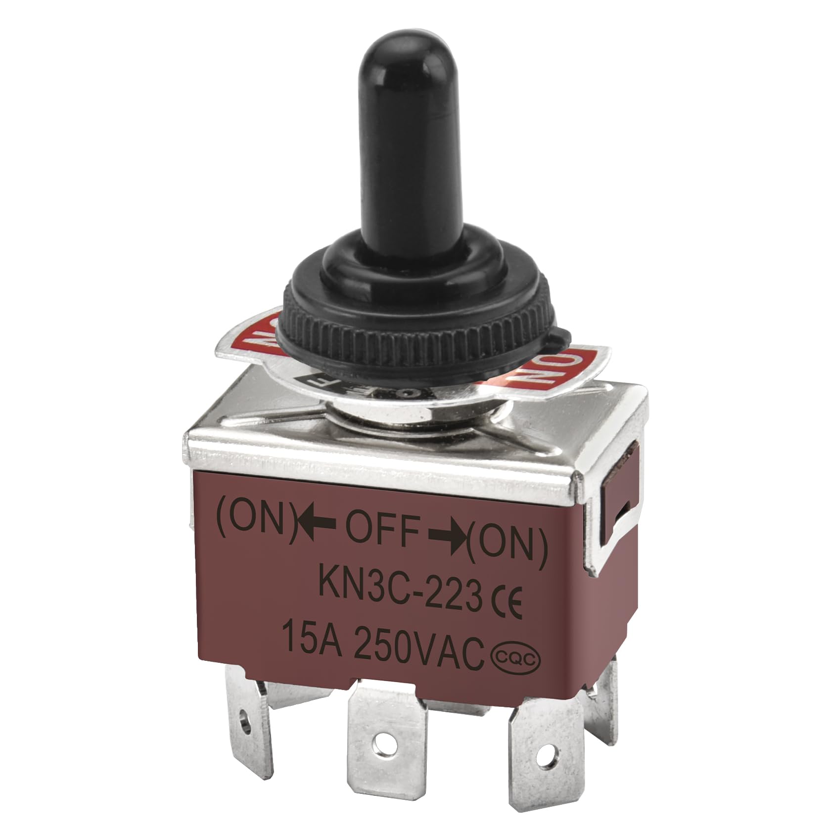 Heschen metal toggle switch DPDT momentary 3 position,KN3C-223, (ON)/OFF/(ON) 250VAC 15A 6 terminal CE