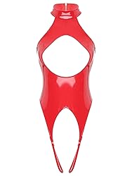 YiZYiF Women's Sleeveless Wet Look Glossy Patent