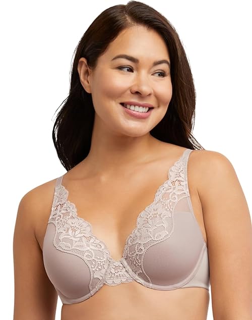 Bali Women's One Smooth U Lace Underwire Bra, Comfort Stretch Full-Coverage Convertible Bra Evening Blush