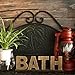 CVHOMEDECO. Rustic Vintage Wooden Words Sign Free Standing Bath, Bathroom/Home Wall/Door Decoration Art (Natural 1)