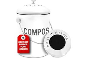 EPICA Countertop Compost Bin Kitchen | 1.3 Gallon | Odorless Composting Bin with Carbon Filters | Indoor Compost Bin with Lid