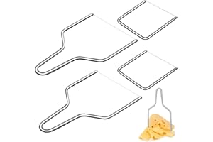 Zarique 4 Pcs Cheese Slicer & Cheese Cutter Stainless Steel Cheese Slicers with Wire,Cheese Cutter for Kitchen Block Cheese a