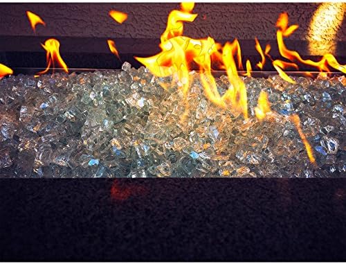 Heat-treated Easy handling and installation Radiate more heat Colored Aquamarine 1/2" Large Fire Pit Glass