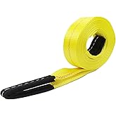 KJE Tow Strap with Reinforced Loops 2in x 30ft Vehicle Recovery Rope 10,000 lbs Pound Capacity Recovery Strap