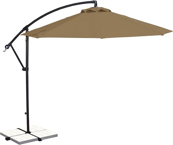Amazon Com Island Umbrella Nu6400st Santiago Octagonal Cantilever Umbrella 10 Stone Olefin Patio Umbrellas Garden Outdoor