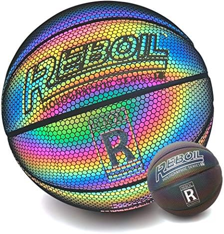 Reboil バスケットボール 反射性puでカラフルなコンポジットレザー 皮革 7号球 標準重量 かっこいい動画を撮る トレーニングボール
