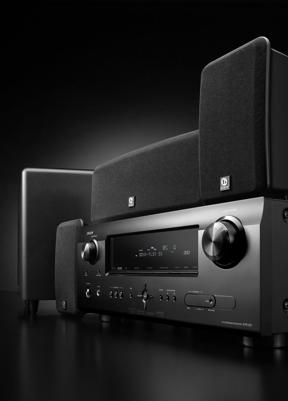 Amazon.com: Denon DHT-591BA Home Theater System with Denon AV Receiver and  Boston Acoustics 5.1 Speaker Package (Black) (Discontinued by  Manufacturer): Home ...