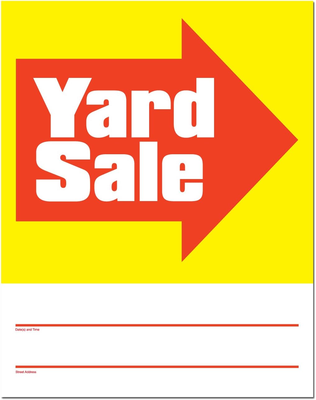 Amazon Com Headline Sign 3332 Yard Sale Signs Set Of 4 Signs 11 Inches By 14 Inches Business And Store Signs Office Products