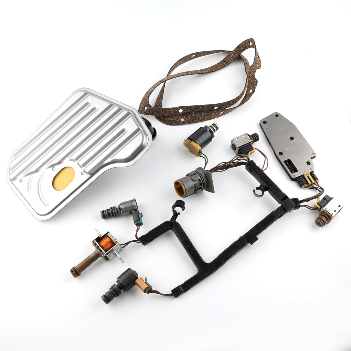 Photo 1 of HAYIAUTO 4L60E 4L65E Transmission Solenoid Kit with Harness Fit for GMC for Chevy 2003-2007 GM EPC Shift TCC 3-2 PWM Automotive Replacement Transmission Solenoid Pack 4L60E 4L65E Master Solenoid Kit