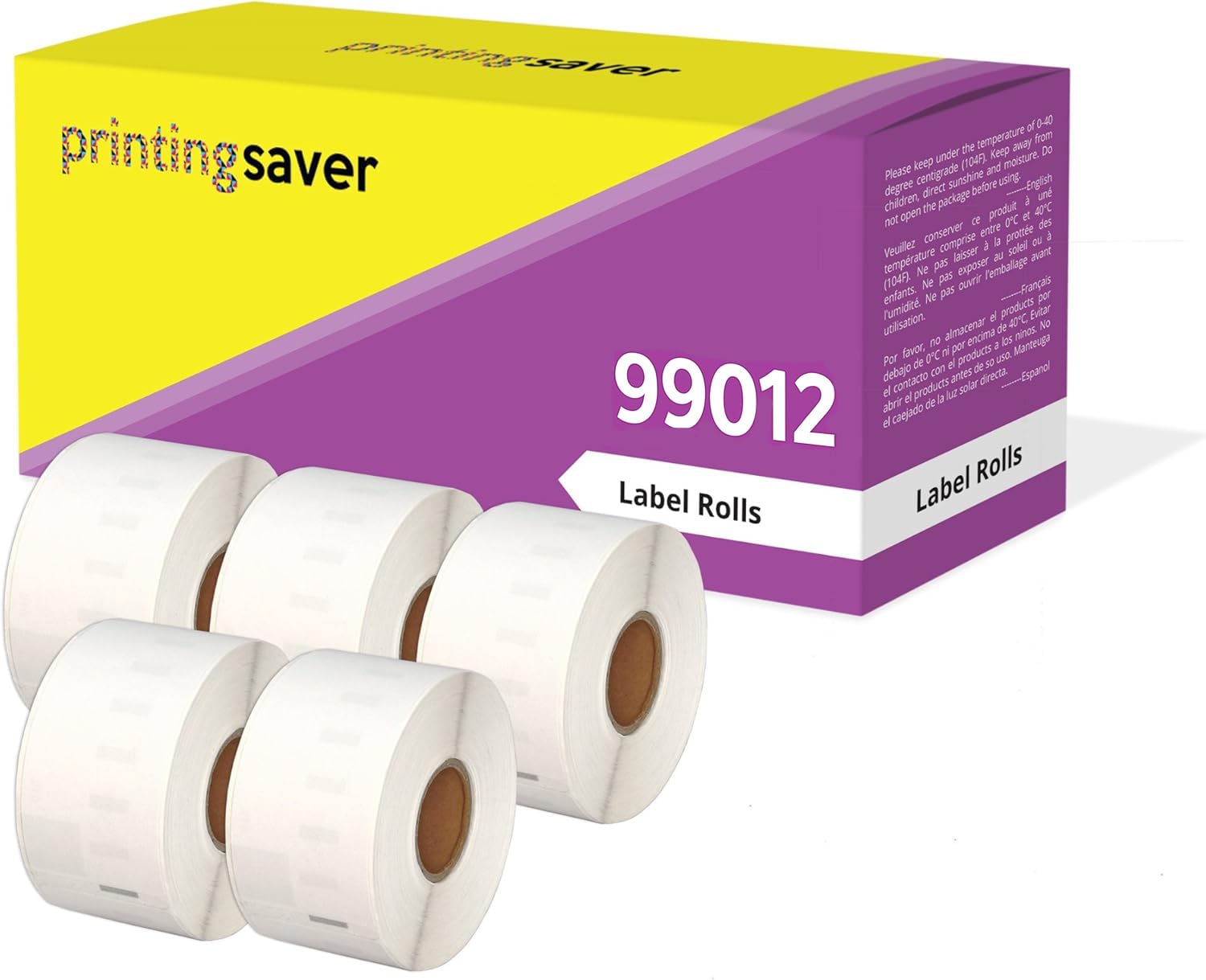Printing Saver 5X 99012 36 x 89 mm Compatible Address Labels Rolls (260 Labels per Roll) for LabelWriter 310 320 330 4XL 400 450 Turbo/Twin Turbo/Duo & Seiko SLP Label Printers