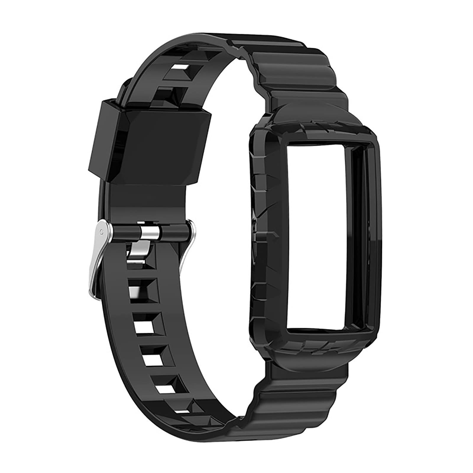 Soft Silicone Straps Compatible with Fitbit Charge 5/4/4SE/3/3SE Watch Strap, Replacement Wristbands for Women Men Smartwatch, Black — image 1