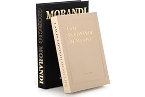 JARDIN TESORO Decorative Books for Home Decor - Set of 2 Fake Books for Decoration, Faux Book Storage Box Enhance Your Coffee Table, Bookshelf & Mantel Shelf Decor, Linen Book Decor Aesthetic Set