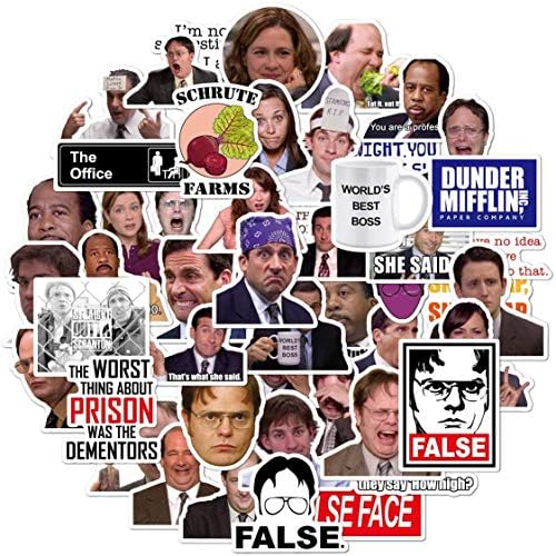 50 Pcs Funny Office Stickers, PVC UV Resistant Vinyl Stickers Graffiti Sticker Decals Vinyls for Laptops, Cars, Motorcycle, Computers, Hydro Flasks, Water Bottles