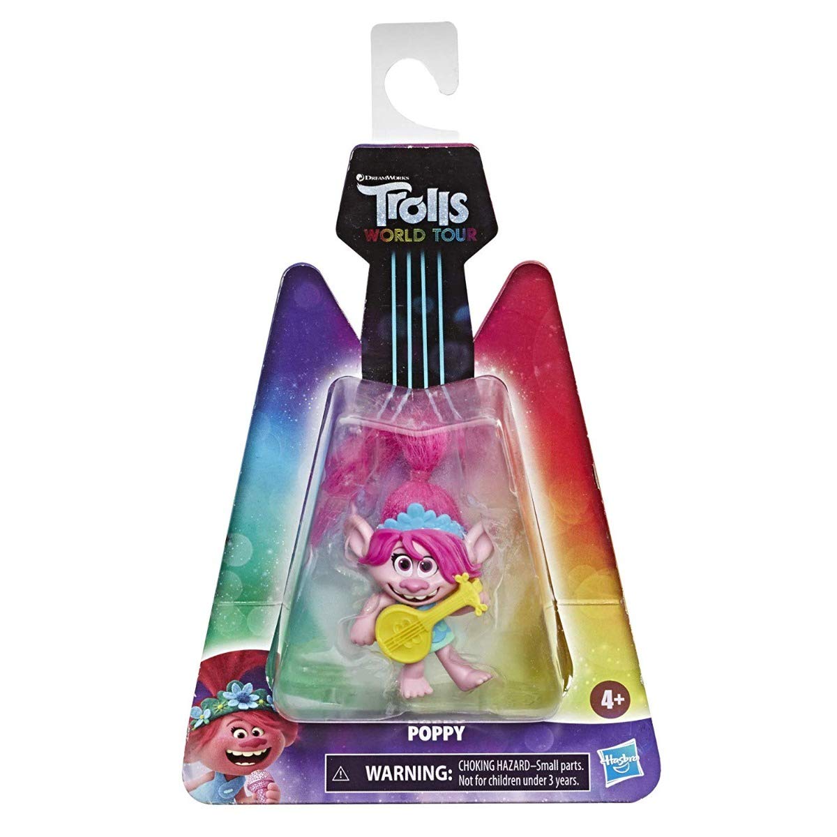 DREAMWORKS TROLLS World Tour Miniature Toy Figure with Musical Instrument Accessory - Poppy