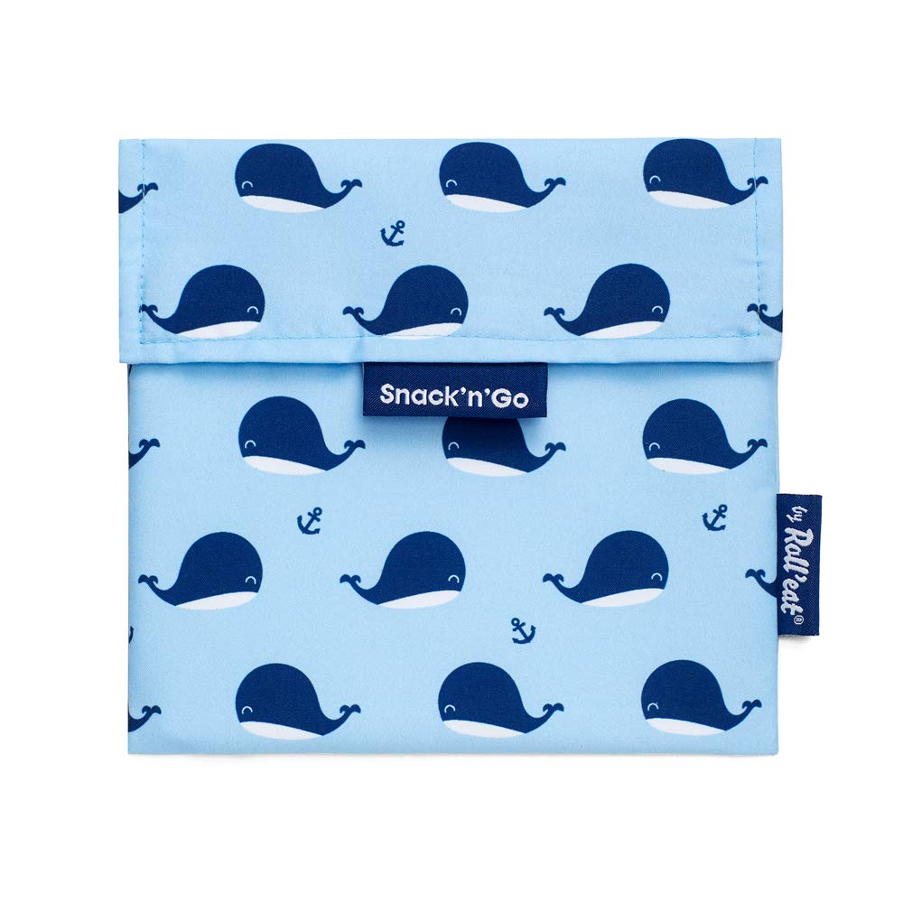 Roll'eat - Snack'n'Go Animals | Reusable Ecological Kids Sandwich Bag | BPA Free | Whales