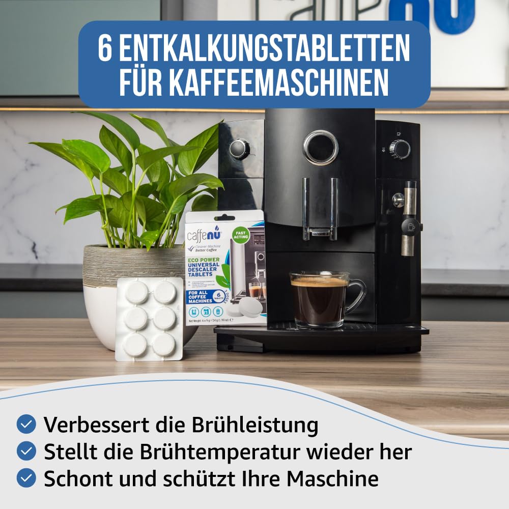 Caffenu Universal Entkalkungstabletten Kaffeevollautomat Kompatibel mit Bosch, Jura, Siemens & Melitta - 6x9g - Entkalker Kaffeemaschine für Heißeren Kaffee & Verlängerte Lebensdauer 3