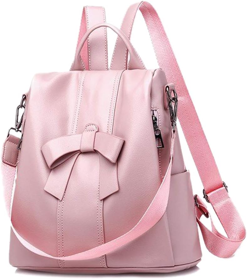 Bow-knot Backpack Anti-theft Rucksack Multi-function PU Leather Woman Fashion Shoulder Bag Satchel for Dating
